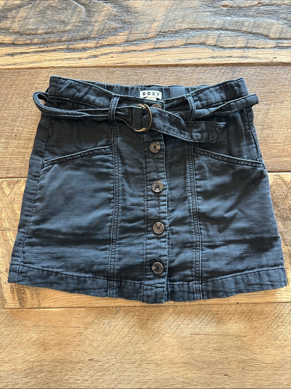 Roxy M Charcoal Vintage Mini Skirt